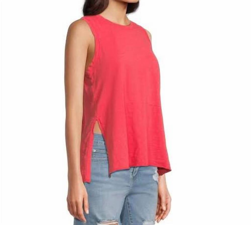 NEW MODODOC women's peplum tank top in red